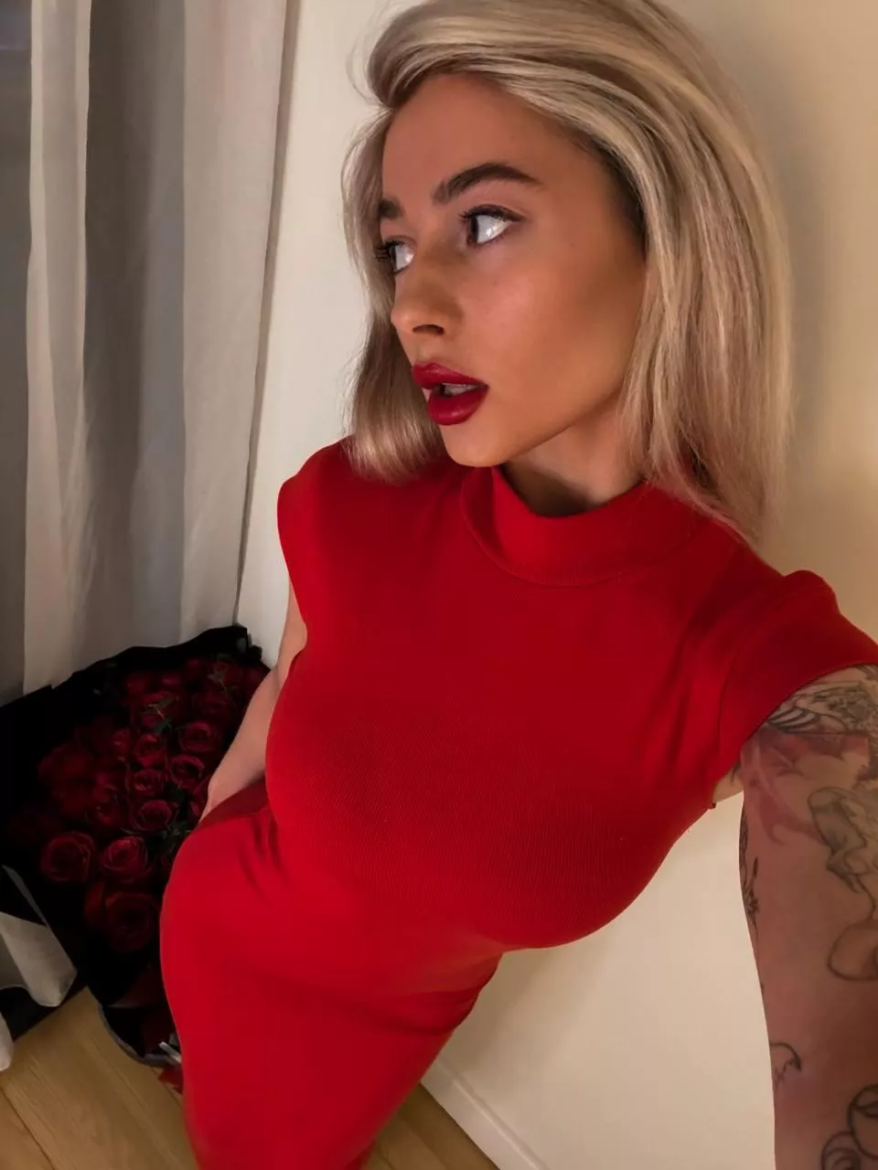 Like my new red dress?
