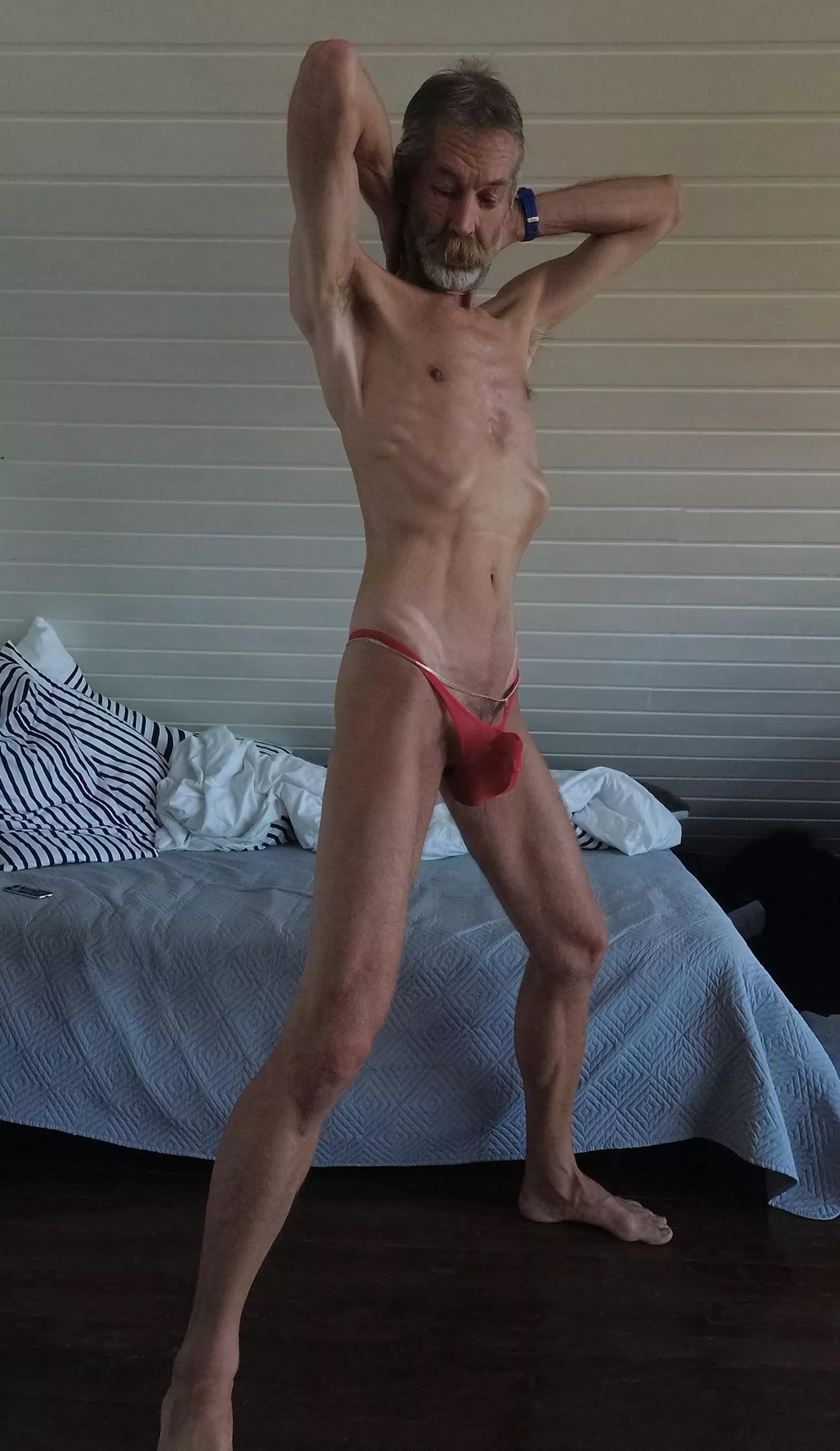 Me in tiny red bulge thong