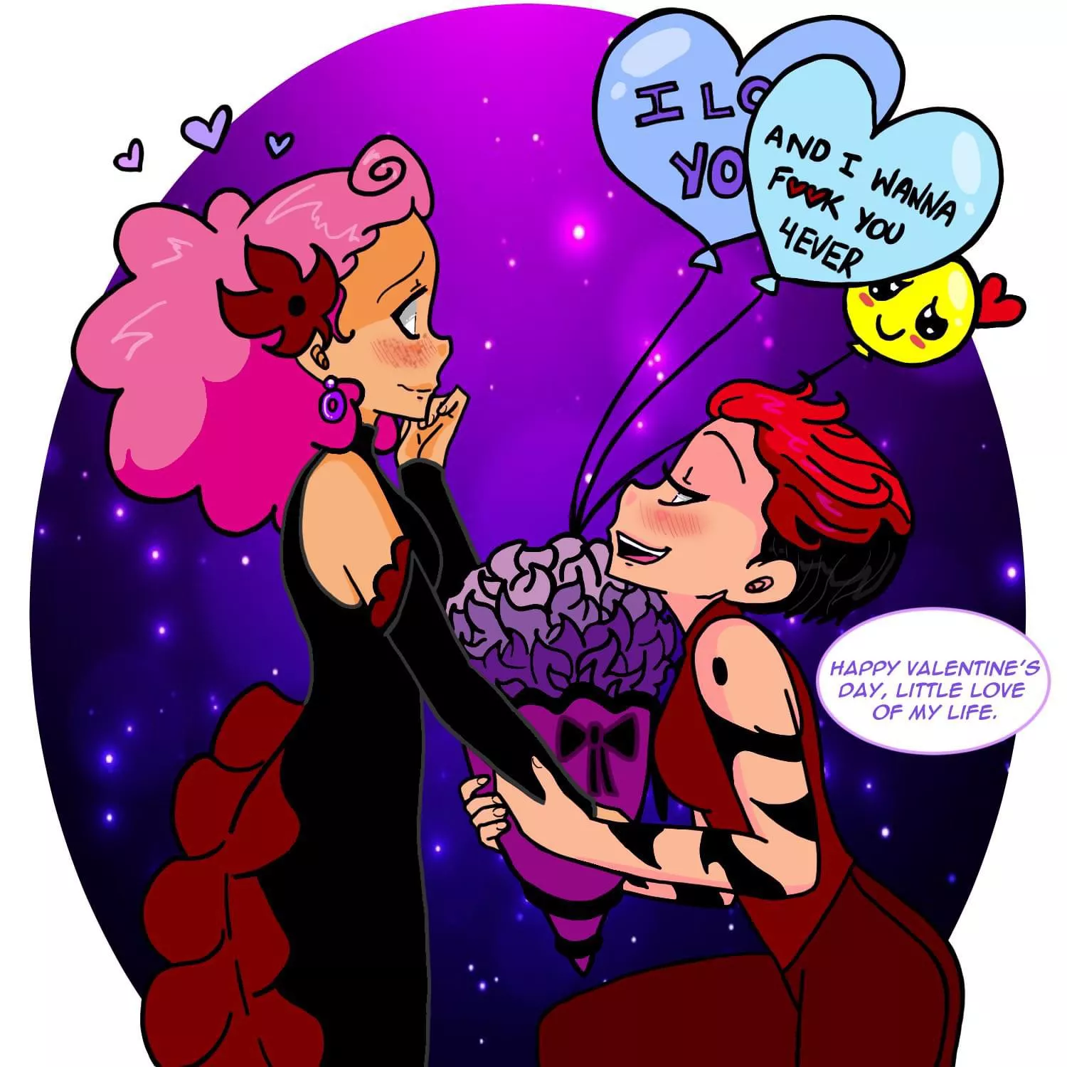 [Original] Oh gosh Ruby! Even as a whole wife to Rosa, she still has absolutely ZERO chill 🤣 But they both do be cleaning up VERY nice though 👀 This came out so CUTE! 🥹 And hilarious too because clearly Ruby clearly gets her wife in a way that n