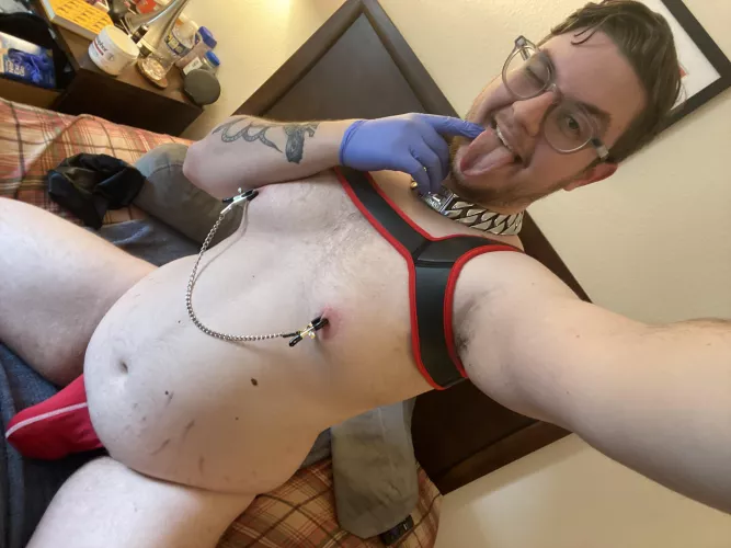 Waiting for my big dick dom on the bed like...