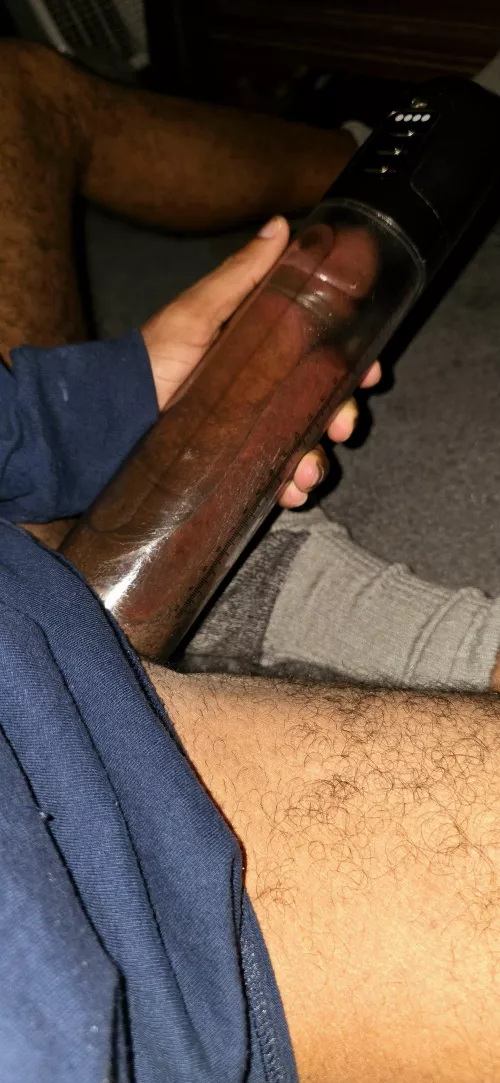 Yes!! finally got my cock and balls in my pump! Lets go!!😝😝