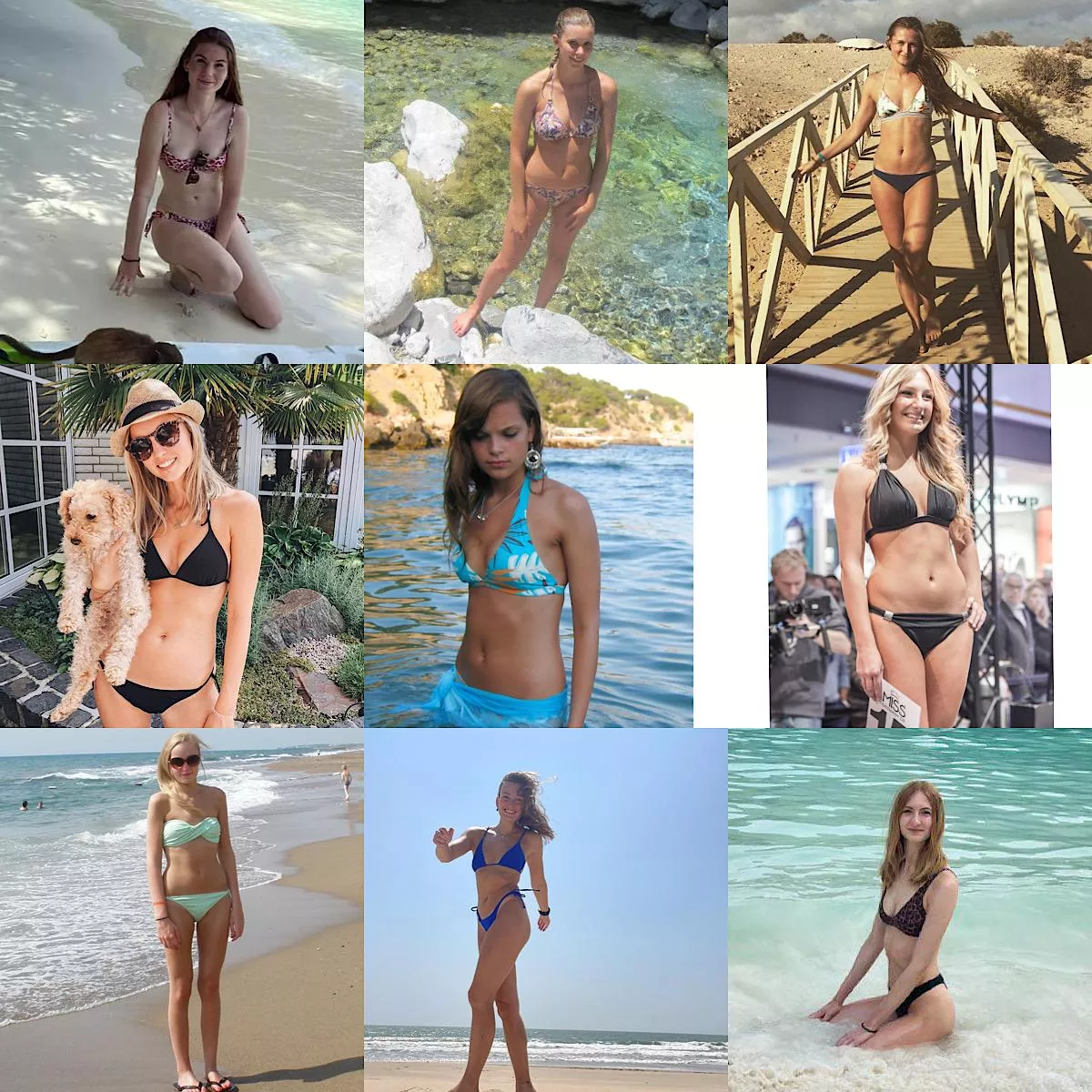 [9] Small boob bikini girls