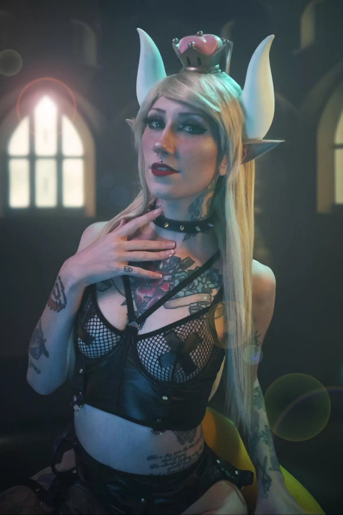 Bowsette in the comfort of her castle