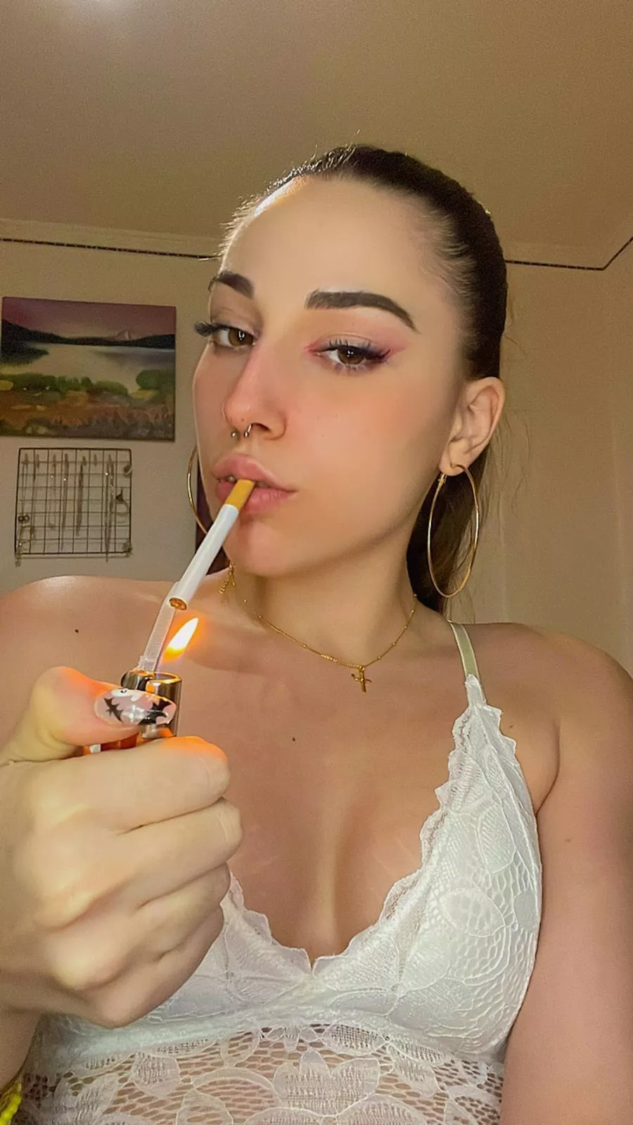 Cigarette or me? Or both?