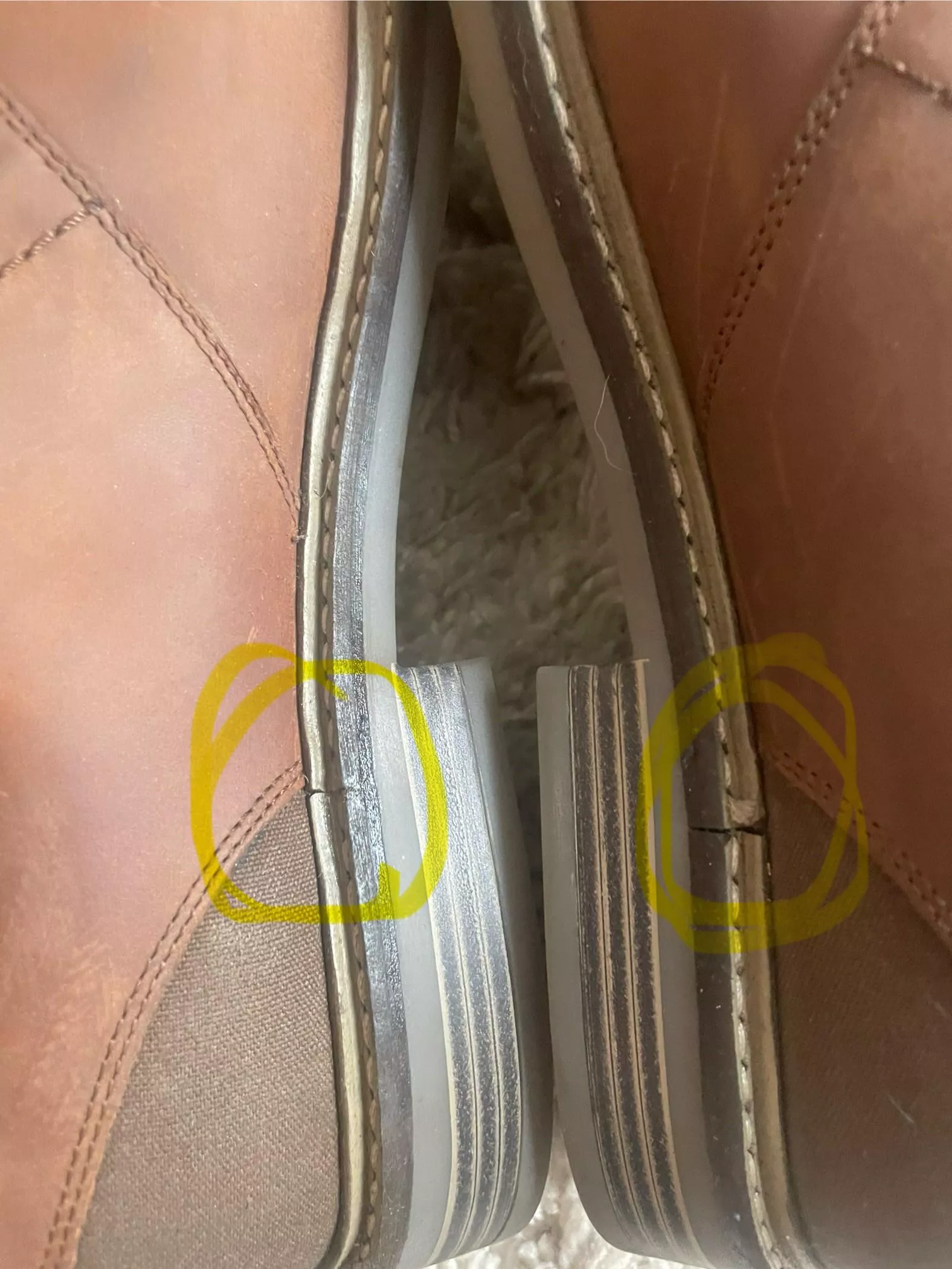 Cracks on inside heels of boots!
