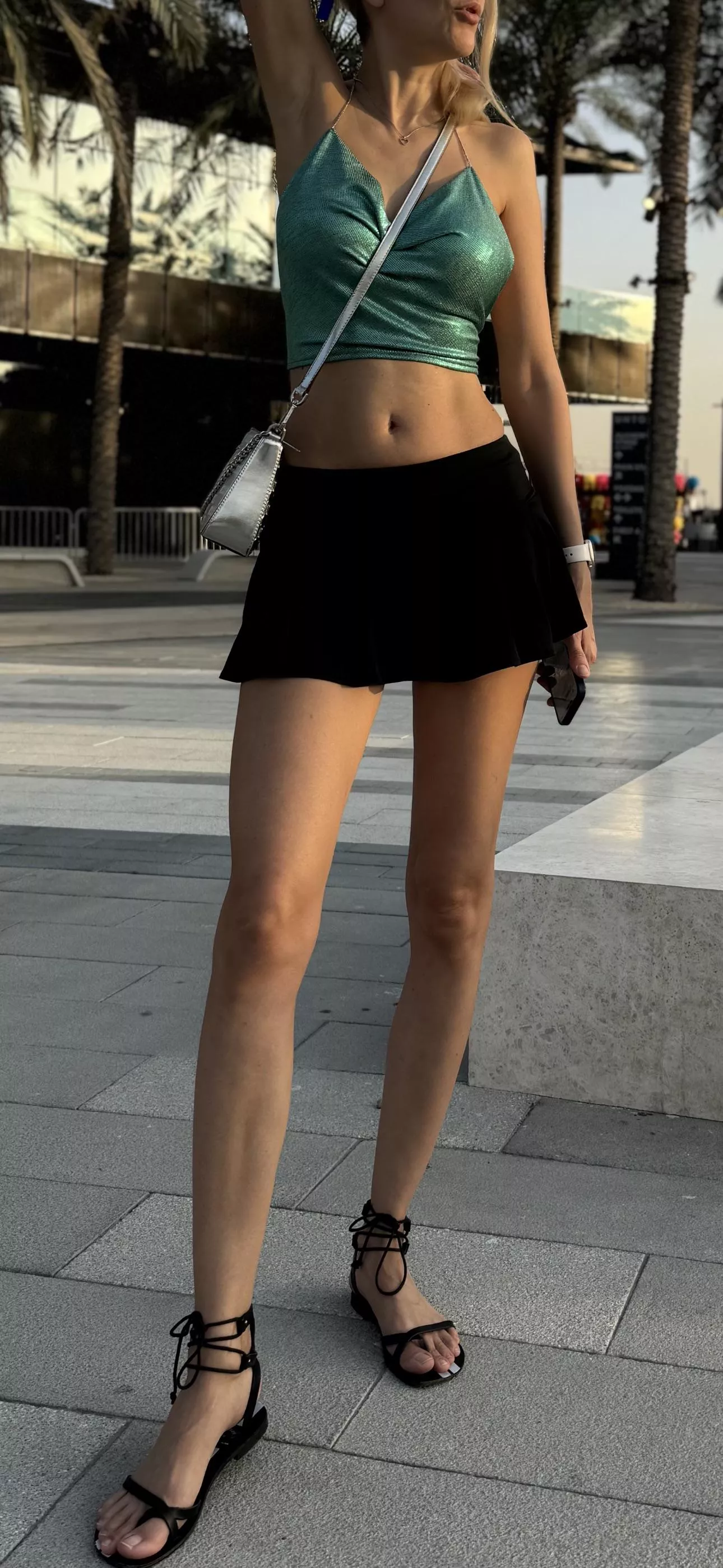 Crop top and mini skirt