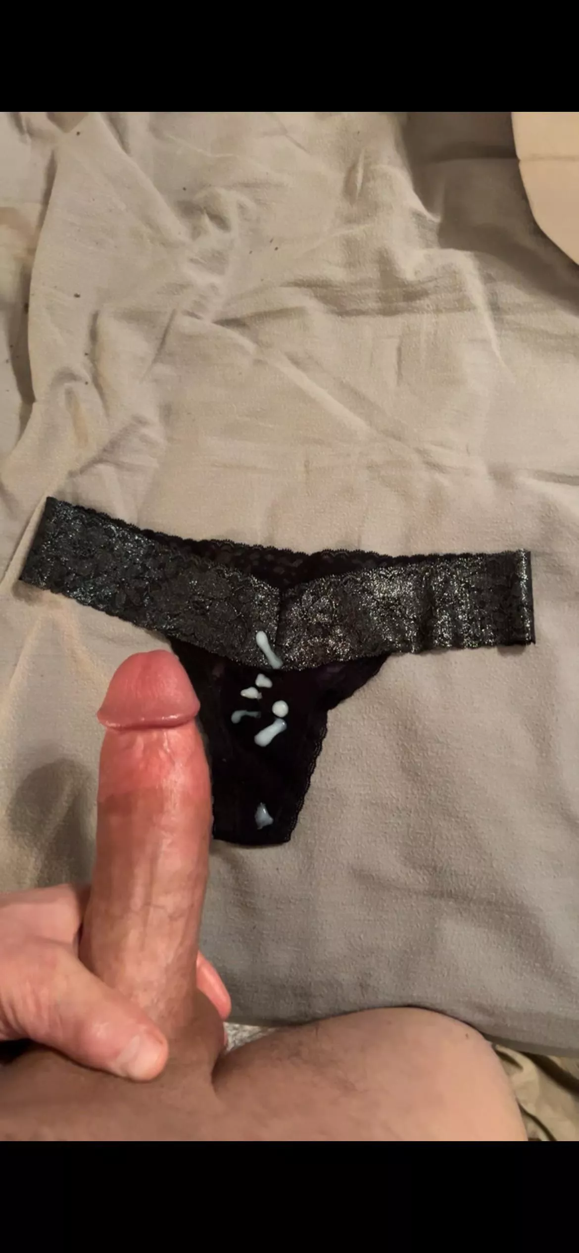 Cumming on my wife’s panties