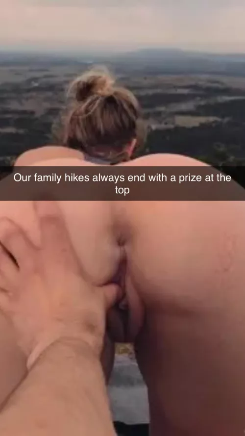 Family hike with daughter 