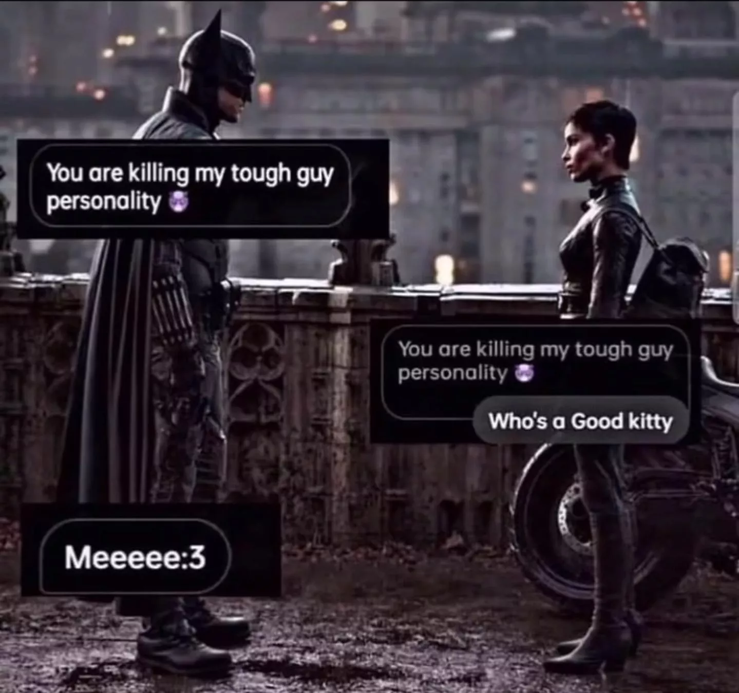 How am i supposed to save gotham city when she keeps on killing my tough guy personality 😔(serious answers only pls i have to fight the joker in like 20 min)