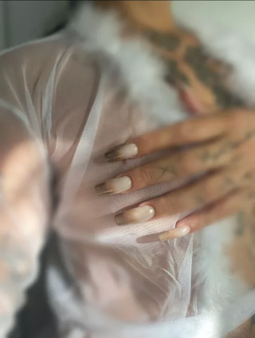 Look here sweetheart, on these beautiful nails.