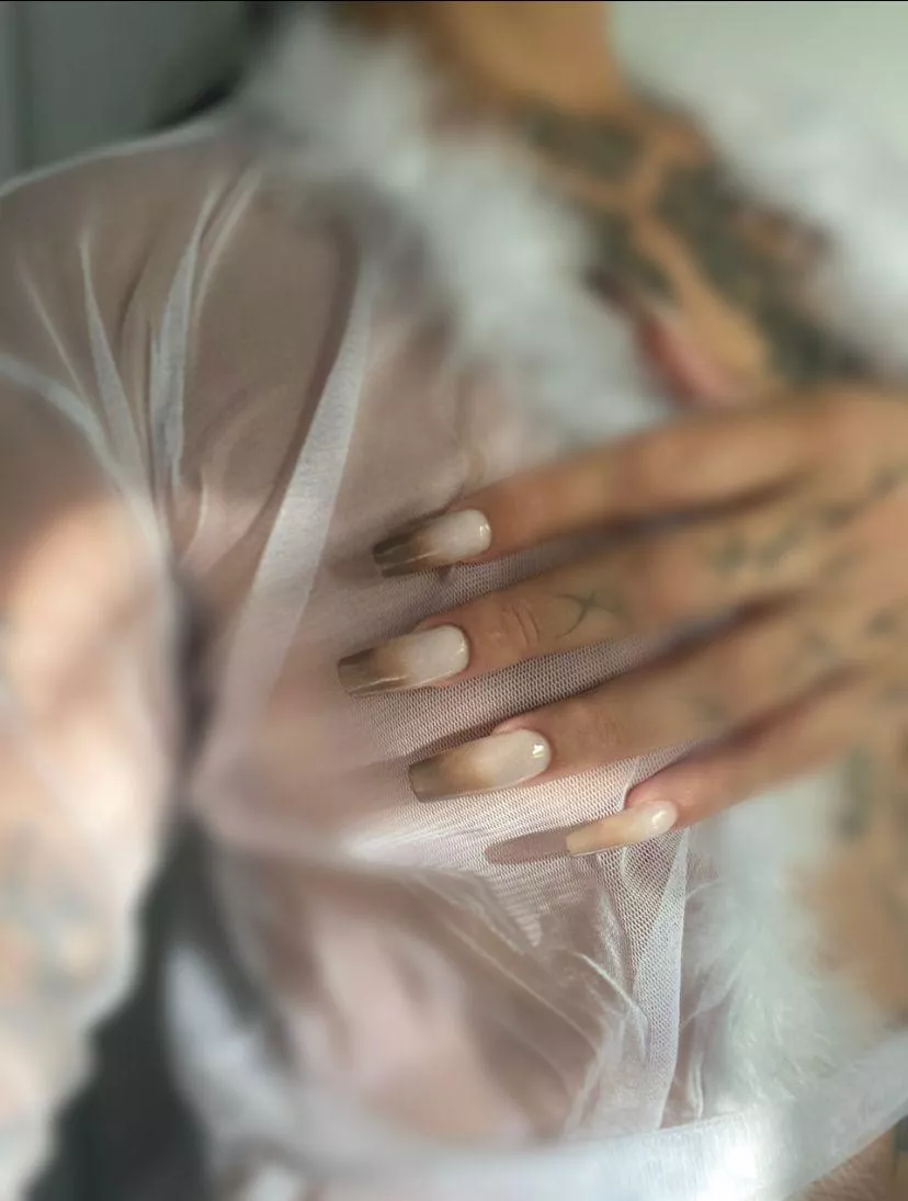 Look here sweetheart, on these beautiful nails.