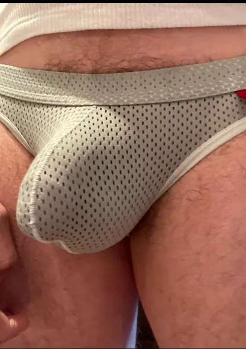 Me in my jockstrap, you up close