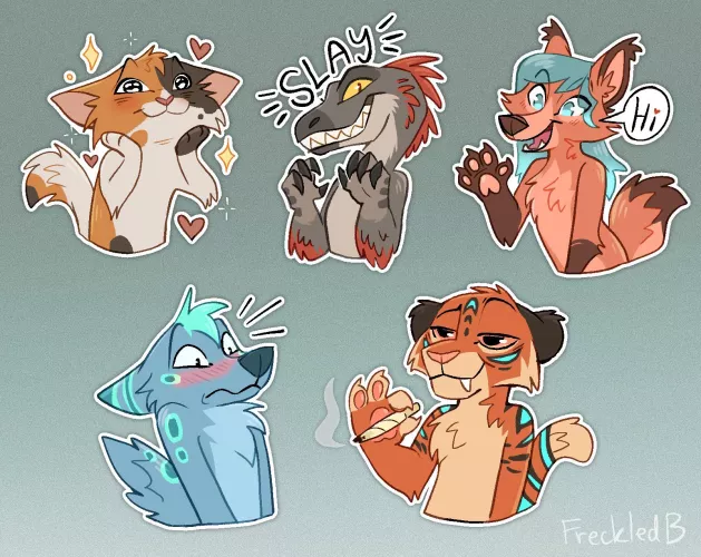 New Toony stickers open (Art by me)