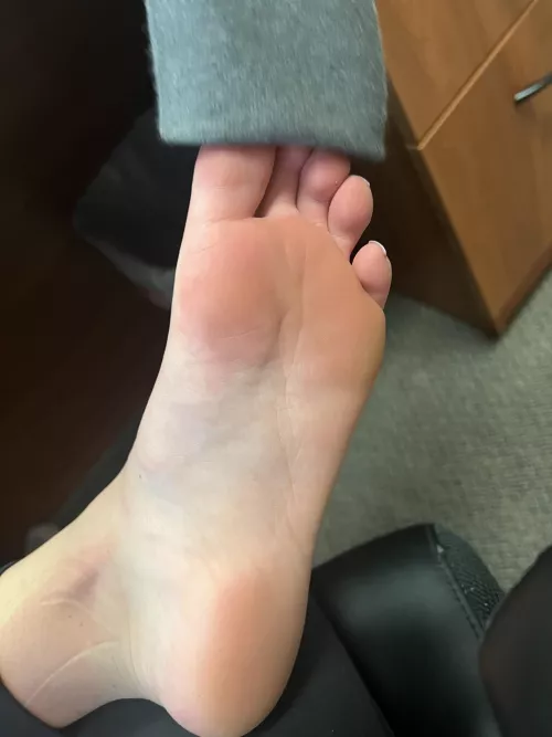 [oc] sock peel in the office for my foot lovers (: