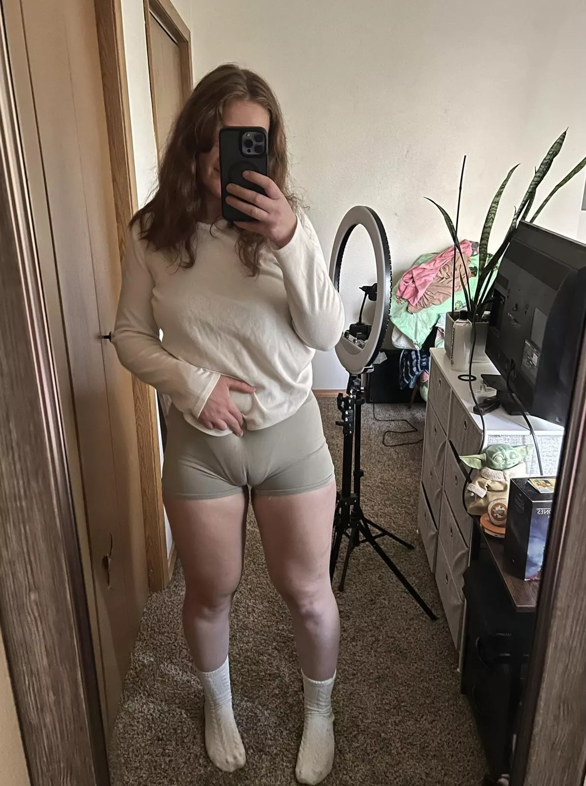 Pulled so tight that you would see it across the room