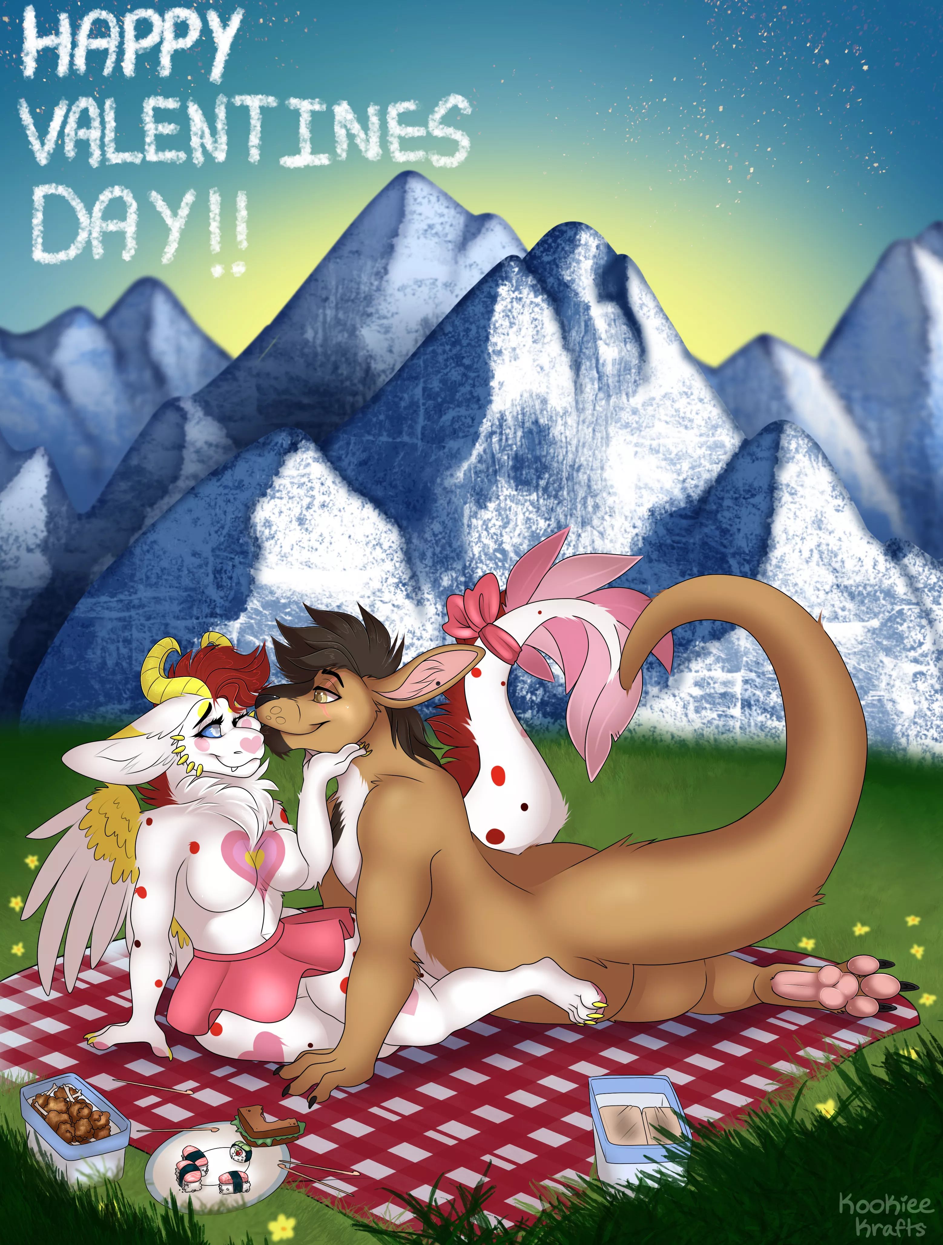 [X]Valentine's Day gift art I got for my boyfriend. (art by @KookieeTheDerg on X/Twitter)