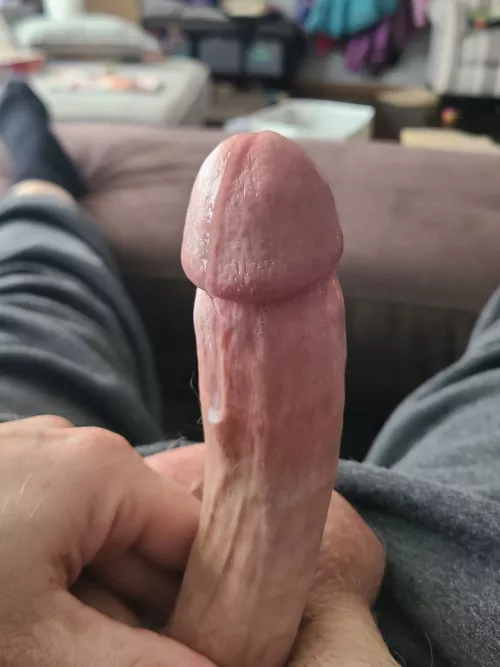 Always happy when my cock is dripping like this.