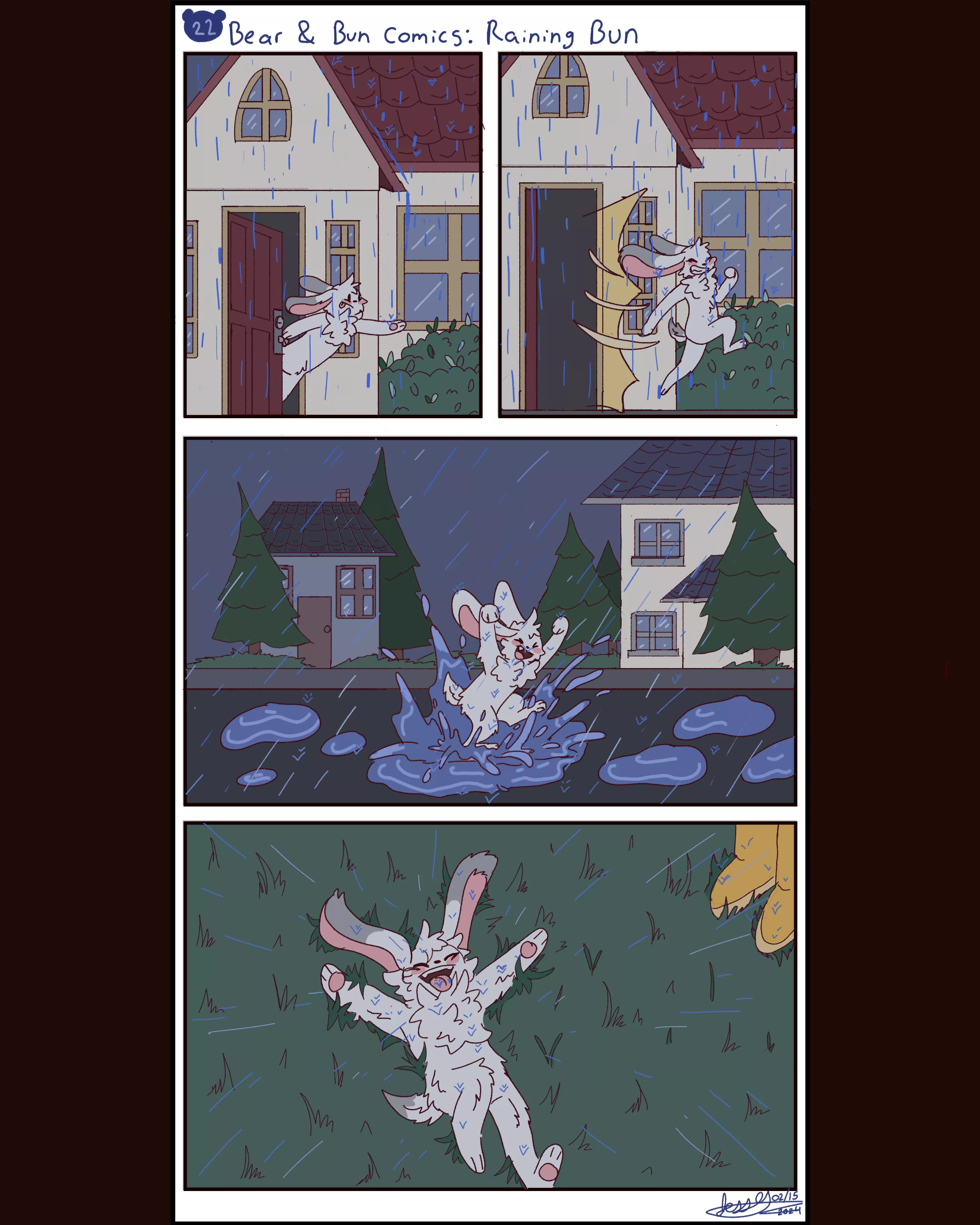 🐻🐰 Bear & Bun Comics: Raining Bun