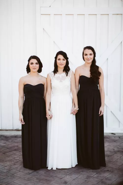 Bride and bridesmaids