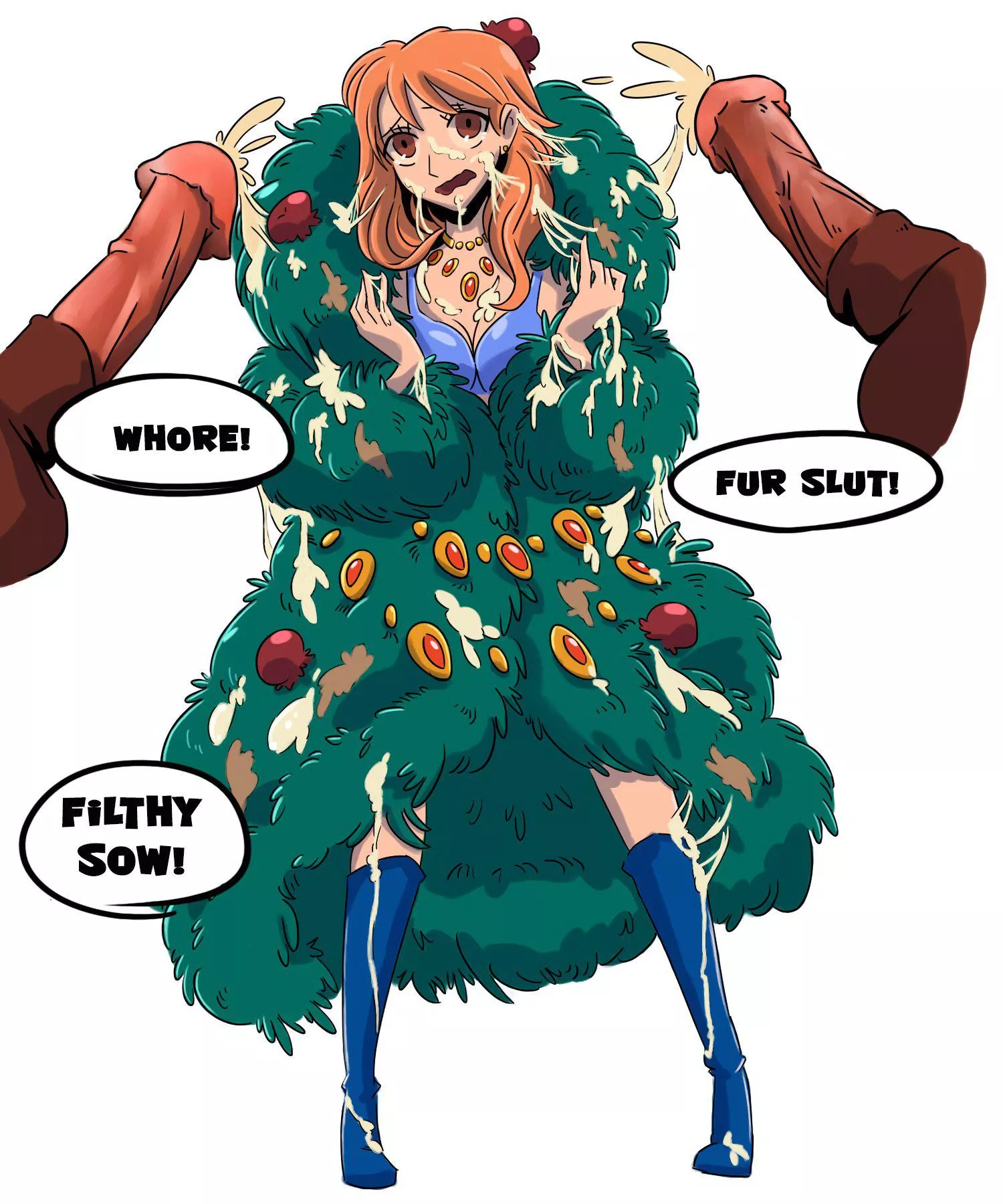 Dm me if you would rail Nami (one piece) in her long green Fox fur coat, and do some disgusting things to her 😏