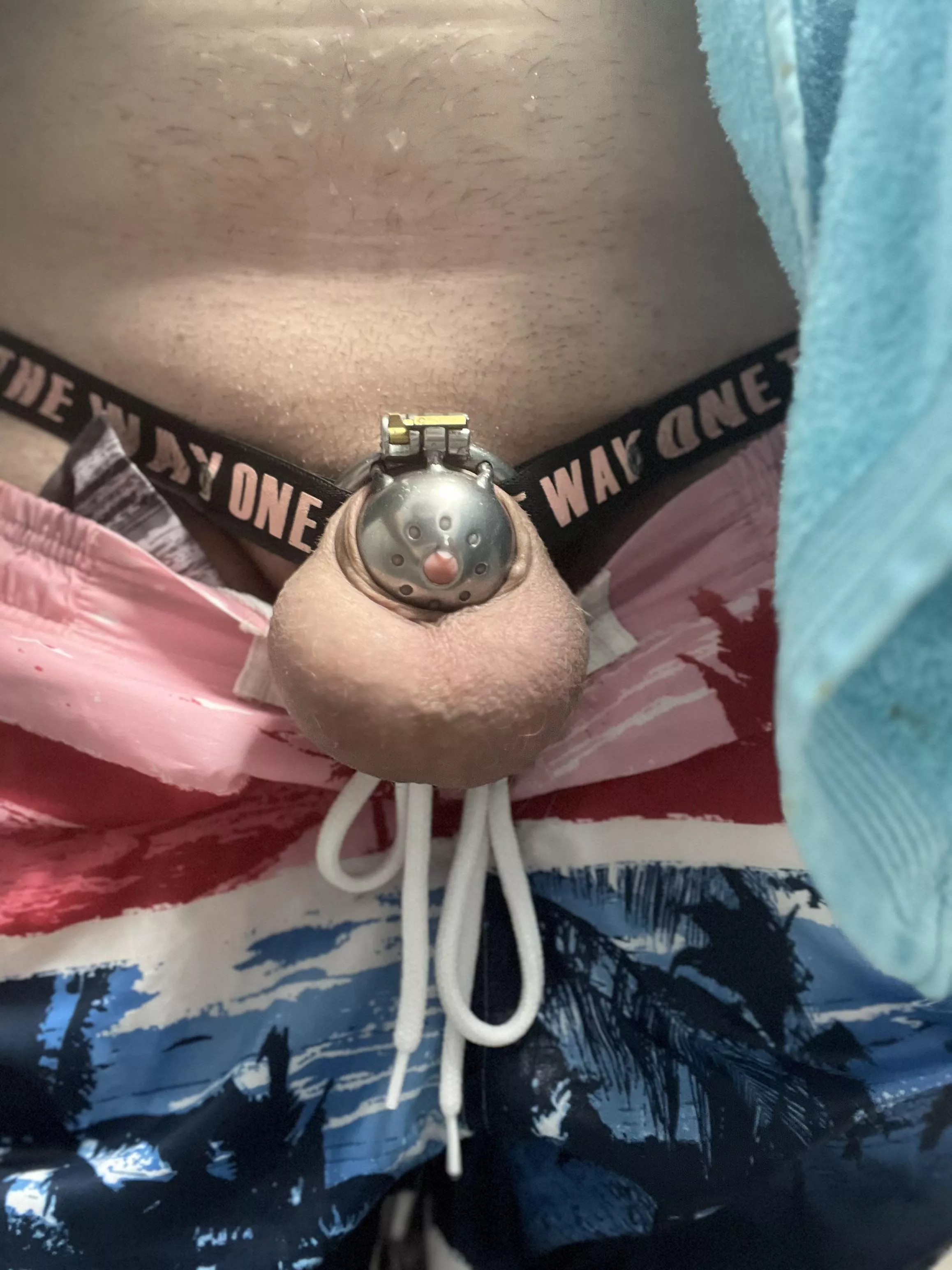 First time wearing my cage to go swimming in public