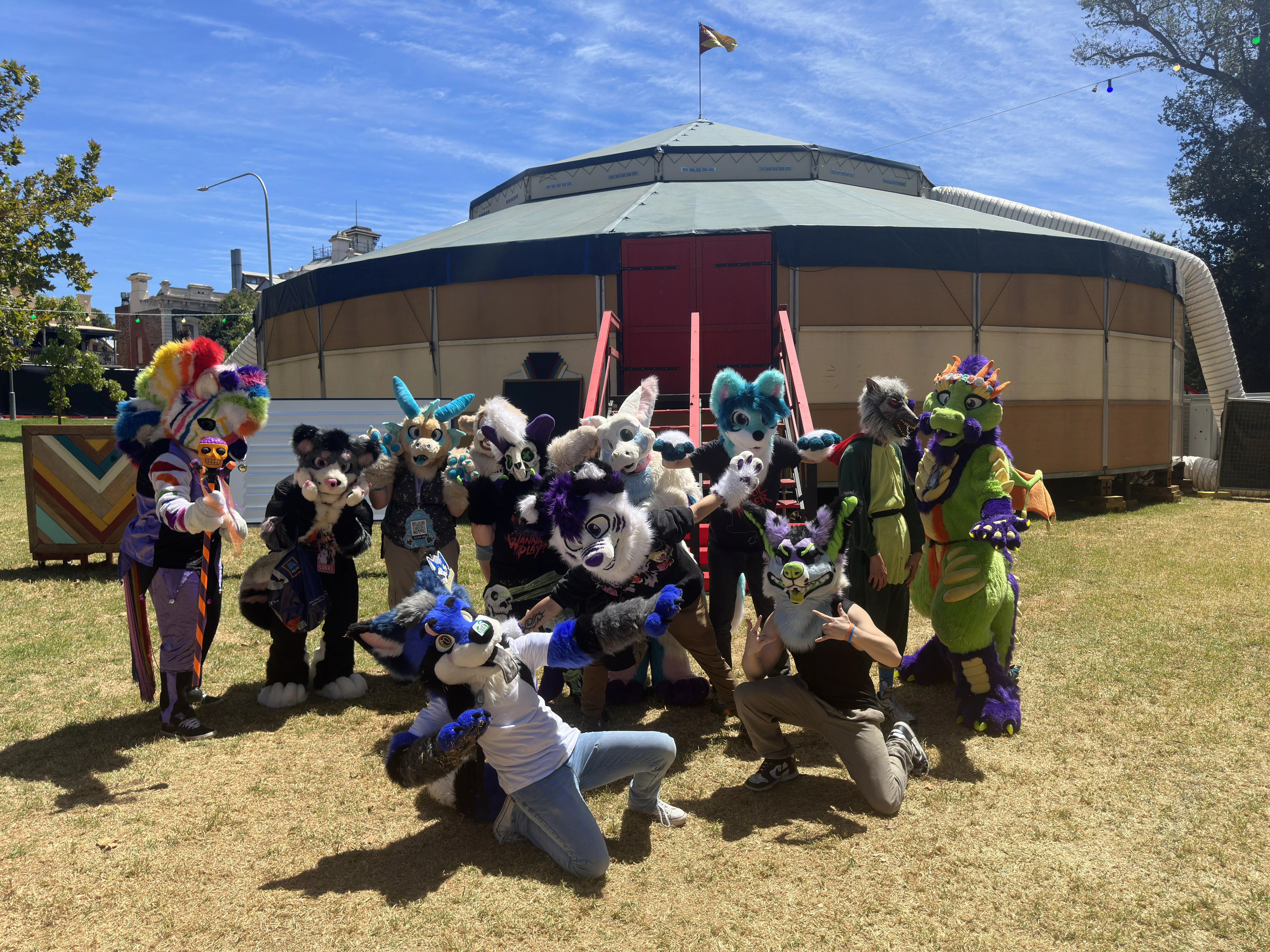 From a meet today! (I’m kneeling, black tank top, brown pants)