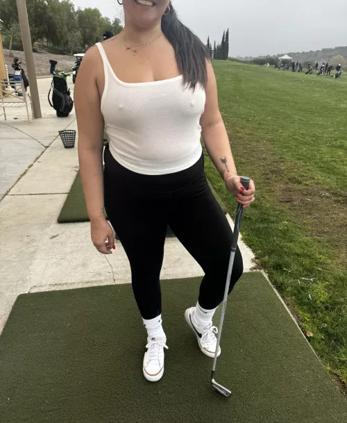 Golf range got hot on this cold morning - can’t you tell