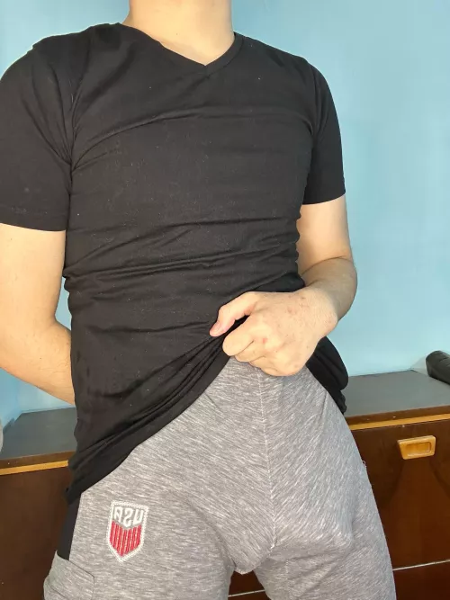 just my hot bulge sweatpants wet