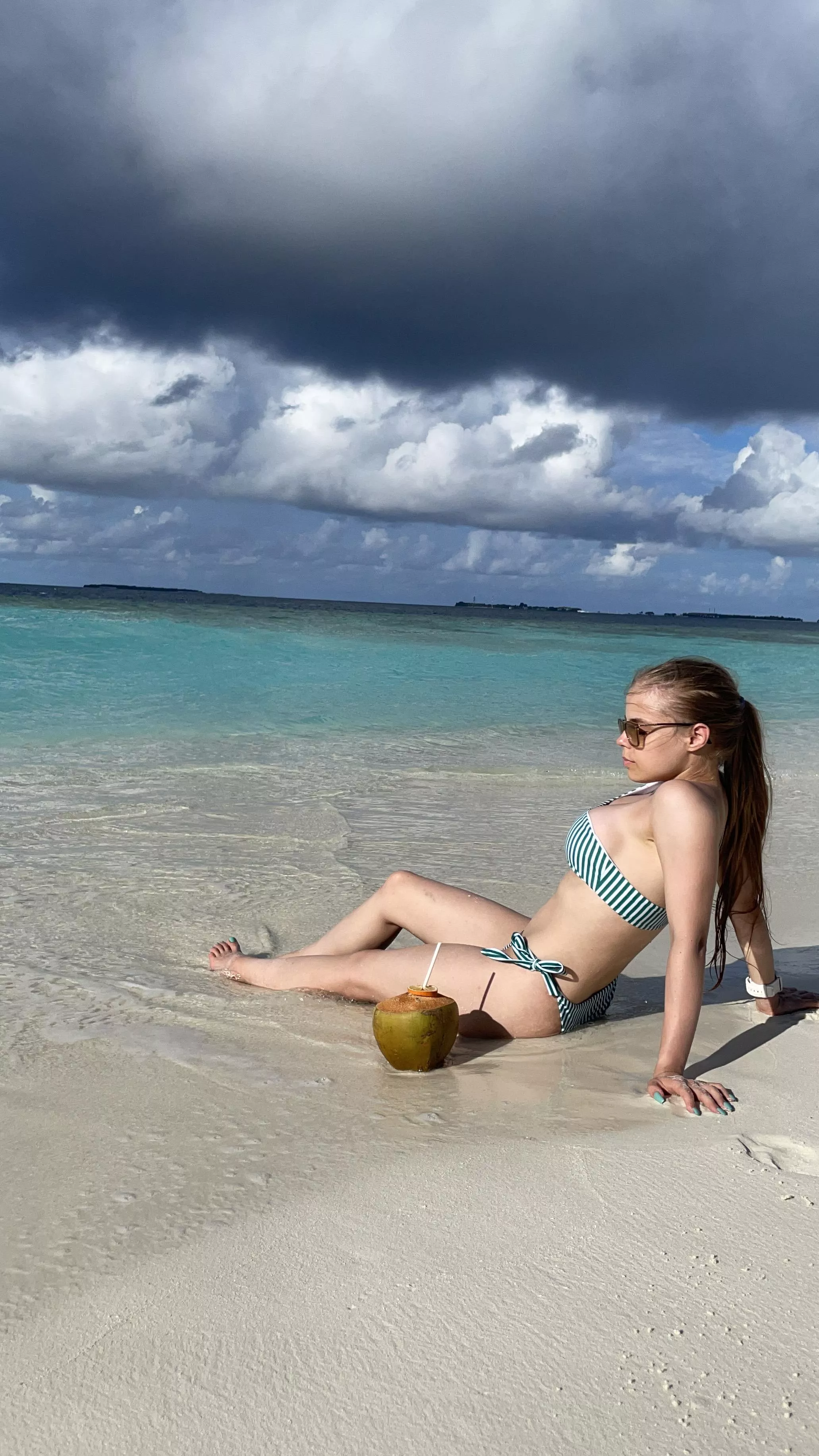 Looking forward to running into the ocean in this open swimsuit