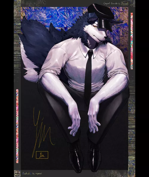 Never drawn furry art before, then I met a chill furry friend. So I drew a fanart of their OC!