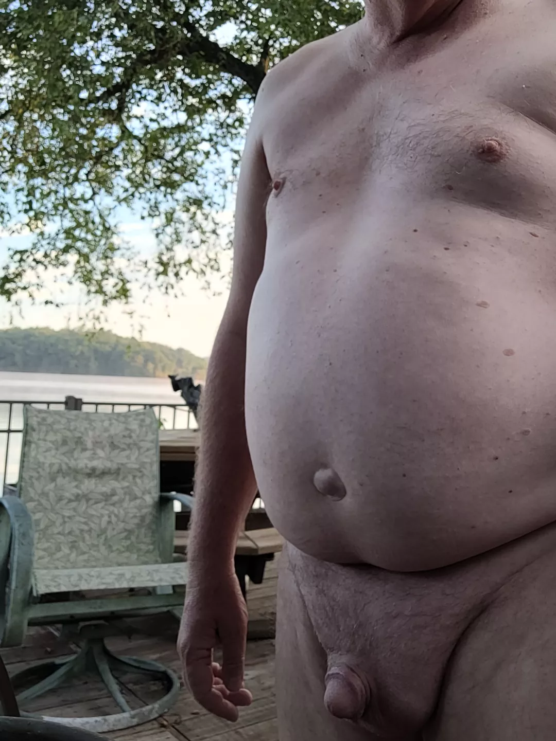 Nude at the lake.