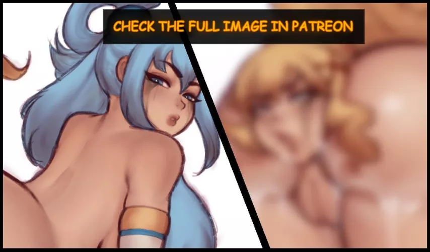 {Promo} Aqua devouring Darkness (Two versions + animation GIF) [Art by Evildeerxx] [Female Pred] [Female Prey]