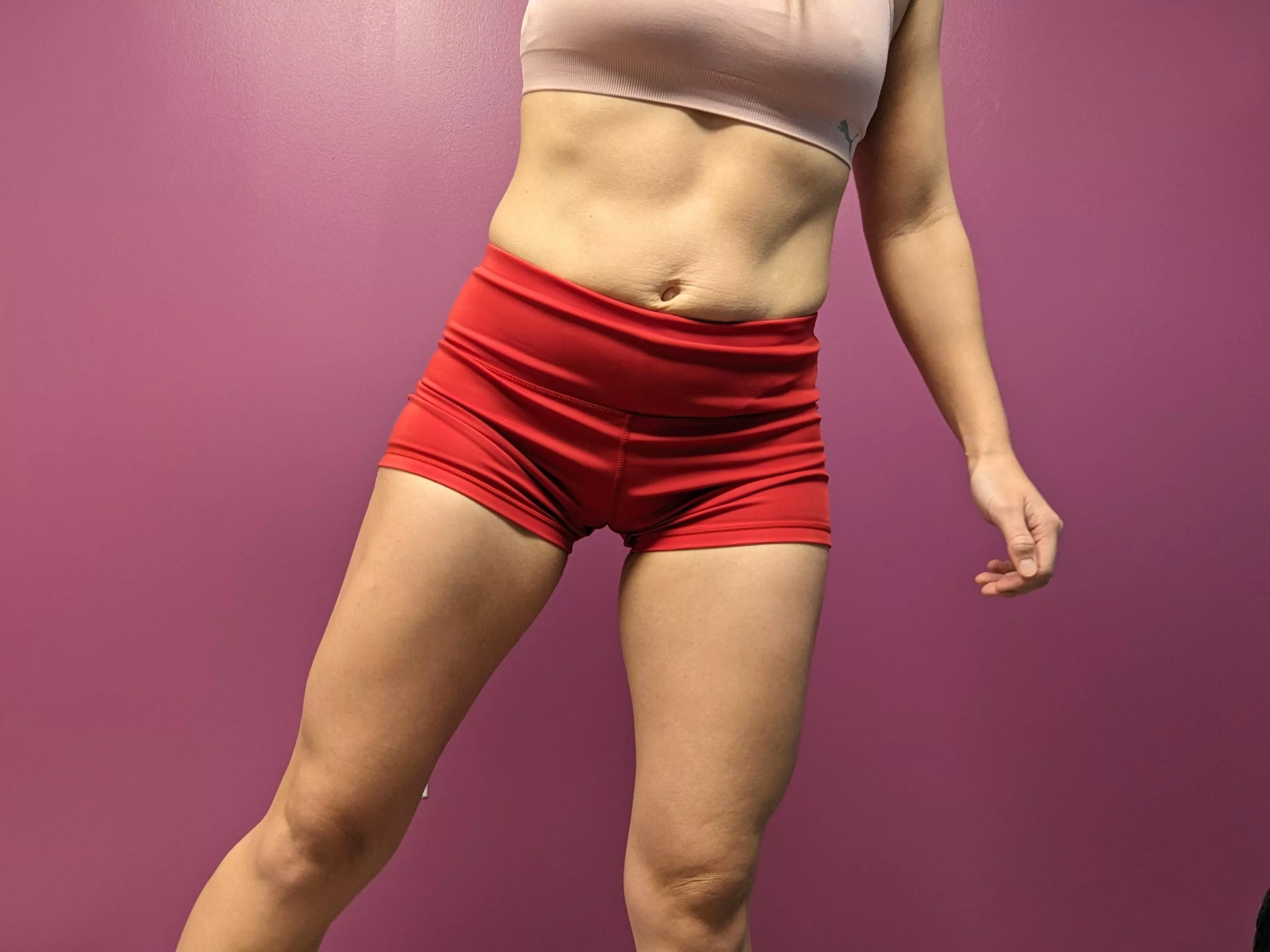 Thigh-gap or camel toe, not sure what i like more... [F]