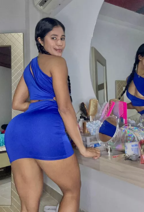 This blue dress might be too tight this time... I gotta stop squatting maybe