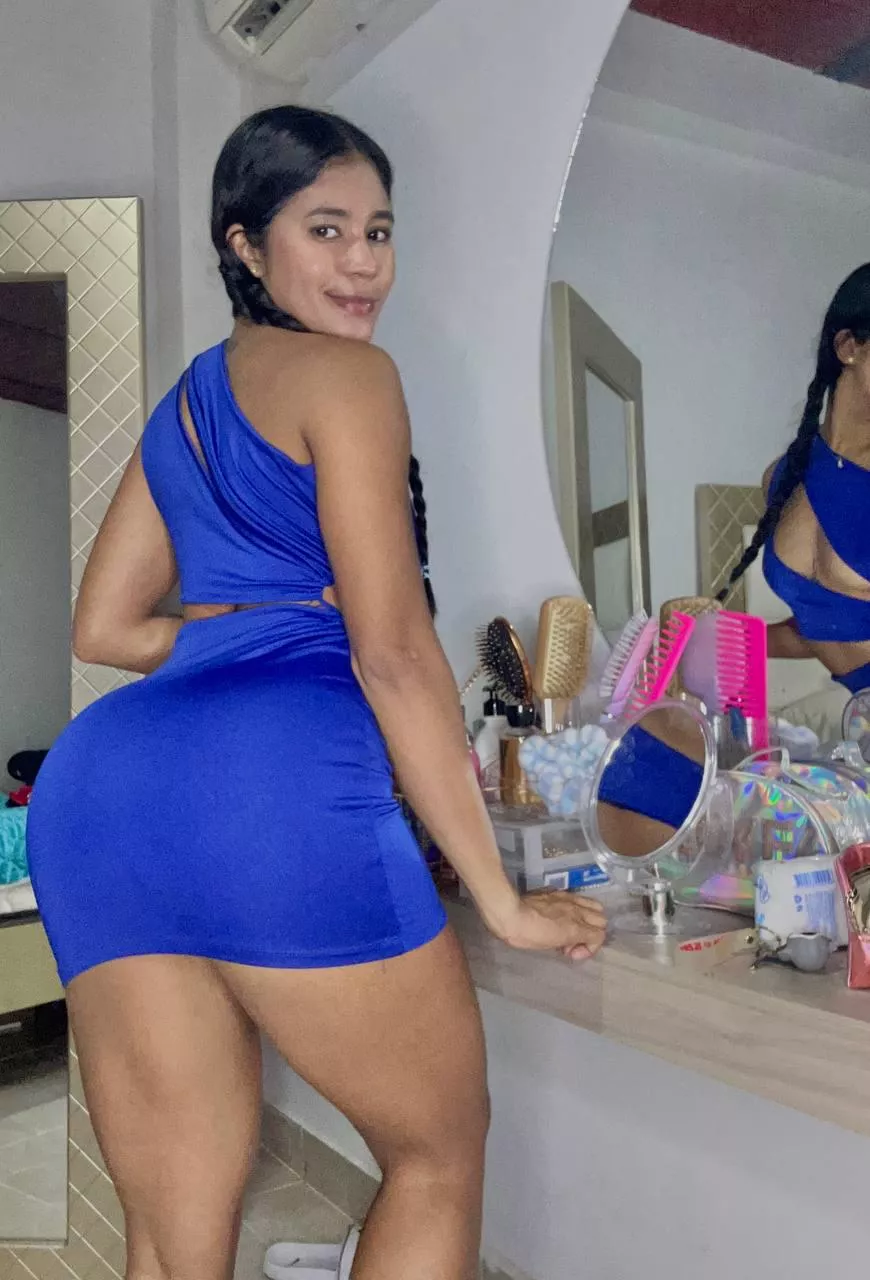 This blue dress might be too tight this time... I gotta stop squatting maybe