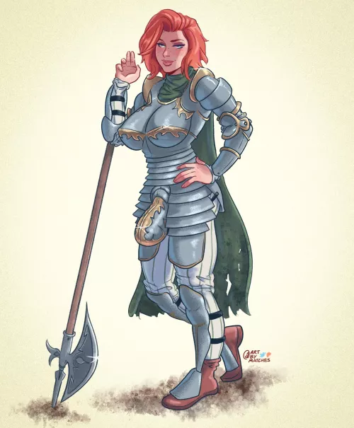 This knight has the biggest cod piece, drawn by me