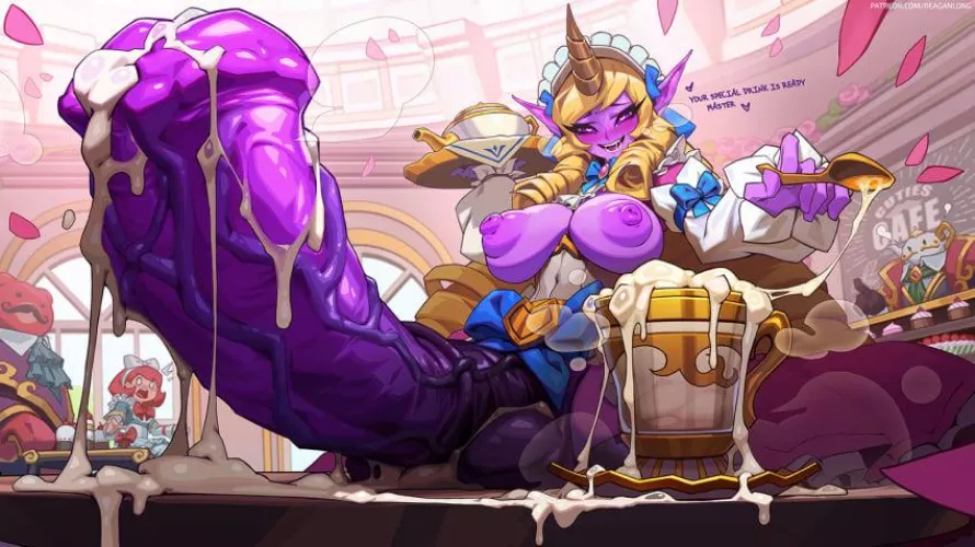 With a cock that big, we should be the ones serving her 