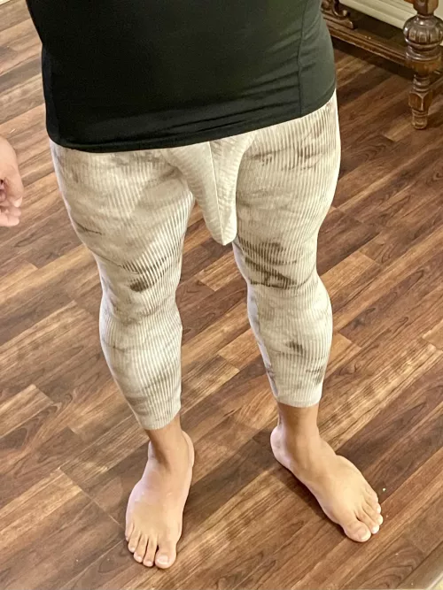 Chilling in underwear bare foot