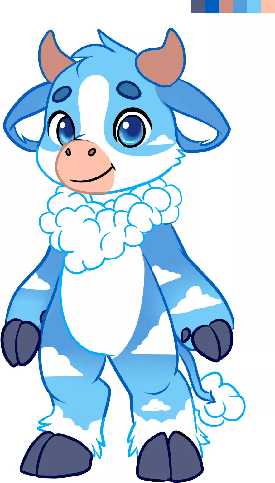 Cloudy Cow - Adoptable - First Cow OC I've Designed!