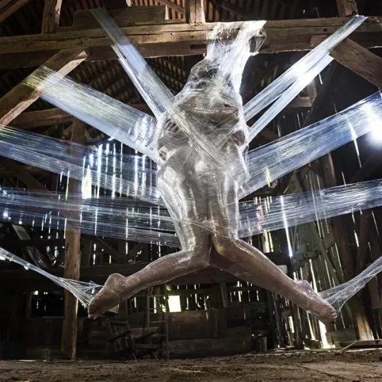 Incredible plastic wrap suspension..