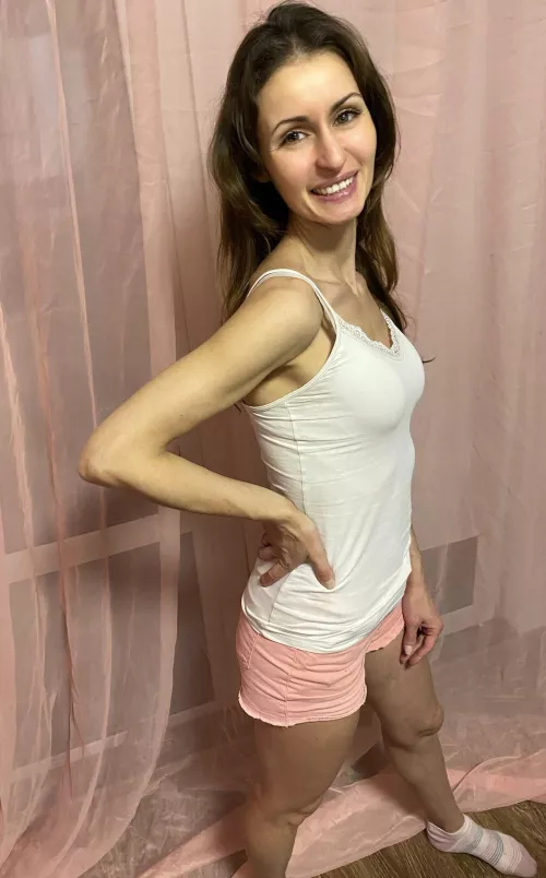 Just a 31 year old milf in a full summer outfit in winter