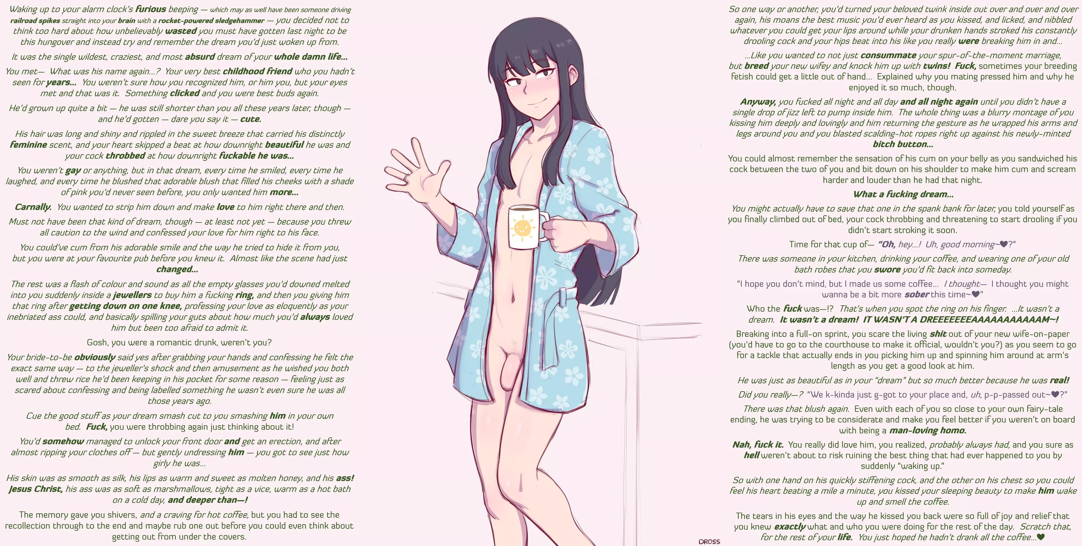 [MxM] Annul the annulment [RE-UPLOAD][Major Hangover][It was all a dream!][Let's get gay][Friends to Spouses][It wasn't all a dream...][Narrative][MtG Caption][Artist: Dross]