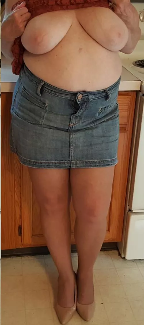 No bra, no panties, short skirt for MASTER'S easy access anywhere and anytime.