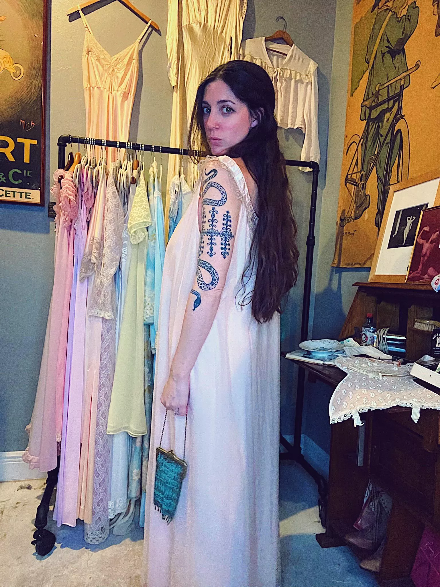 Rapunzel hair in the sweetest dress