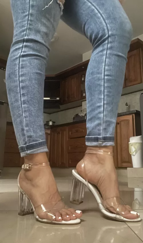Sunday, at my house and with heels