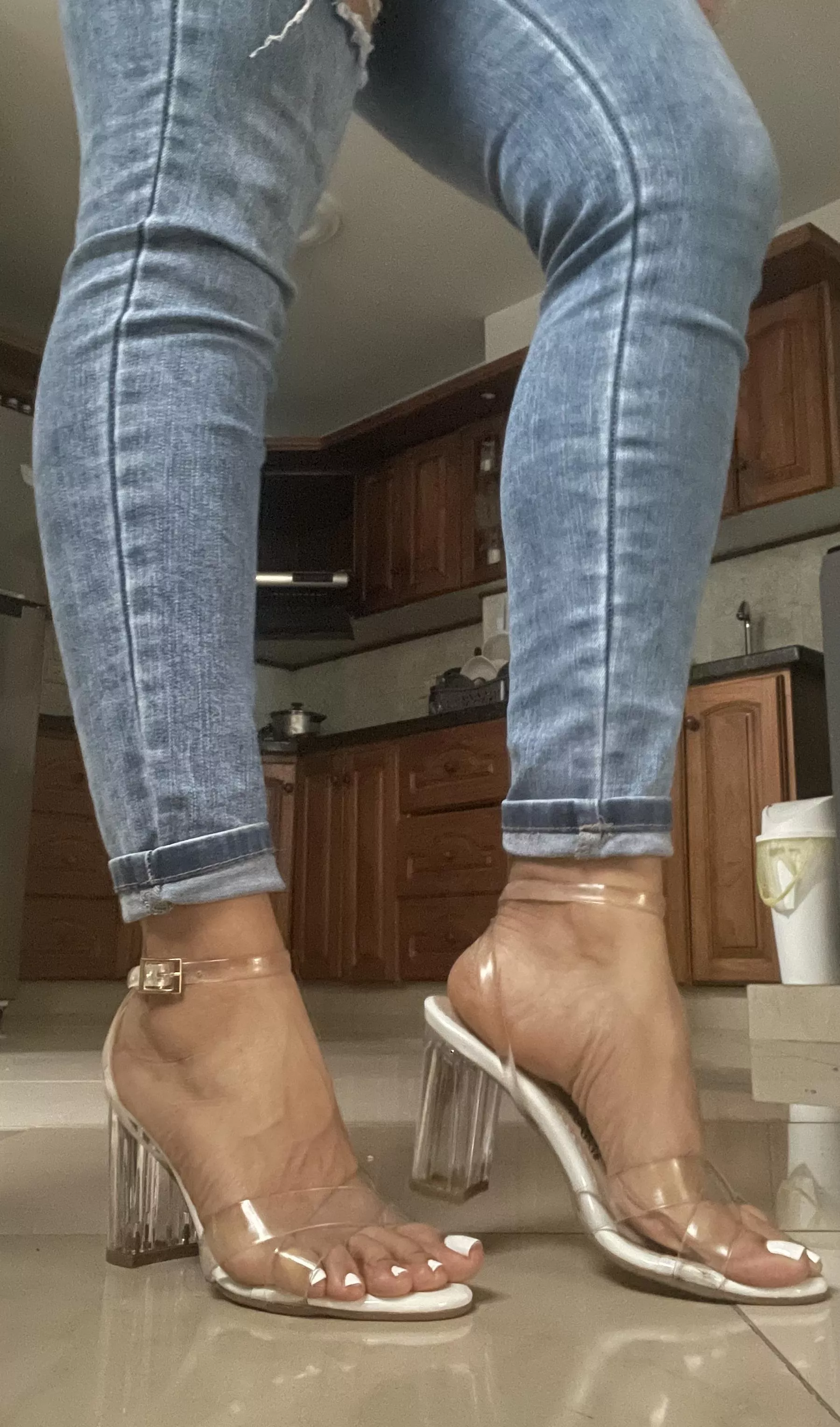 Sunday, at my house and with heels