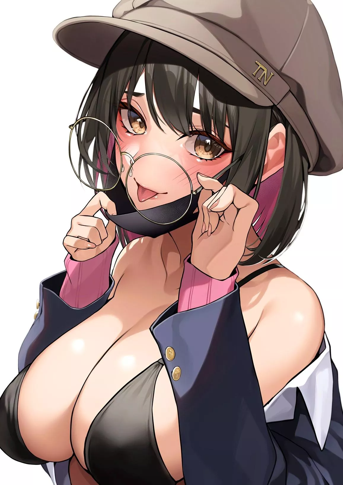 Taking Off her Glasses/Mask