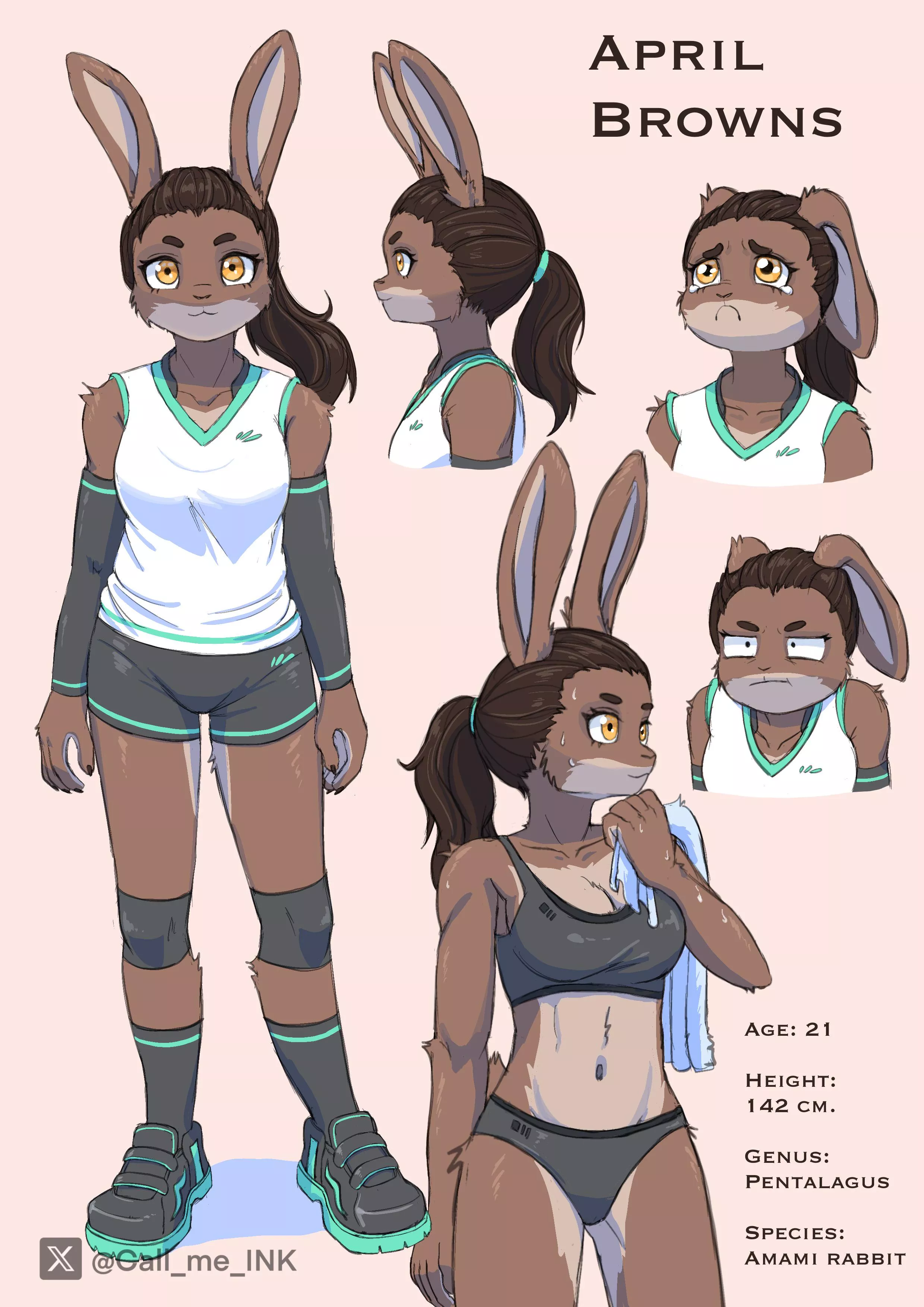 A slight re design of my OC April 🤎 (art by me)