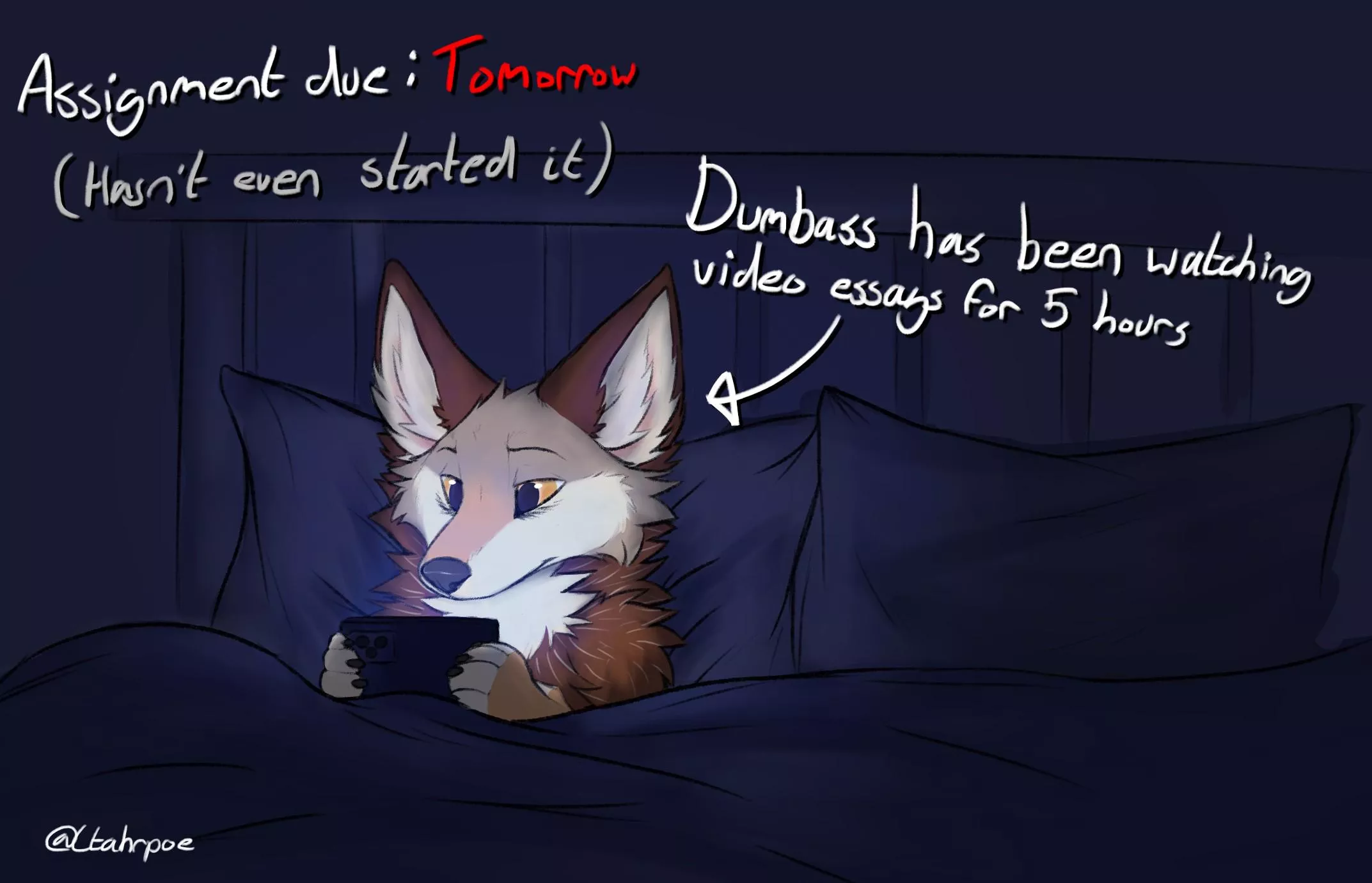 Coyotes don't work well with deadlines 🥲 (Art by me, @Ctahrpoe)