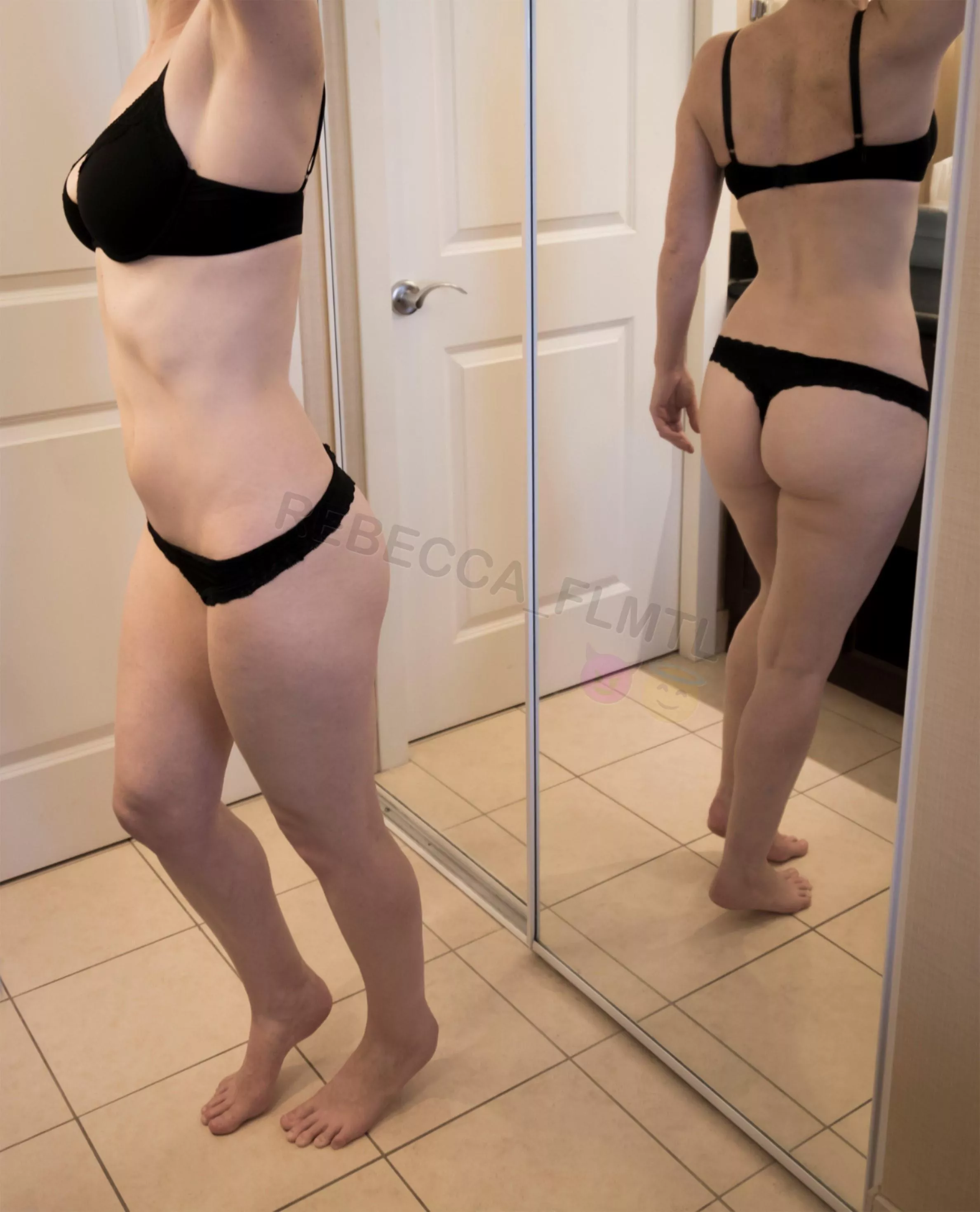 Cute view of my gstring in the mirror